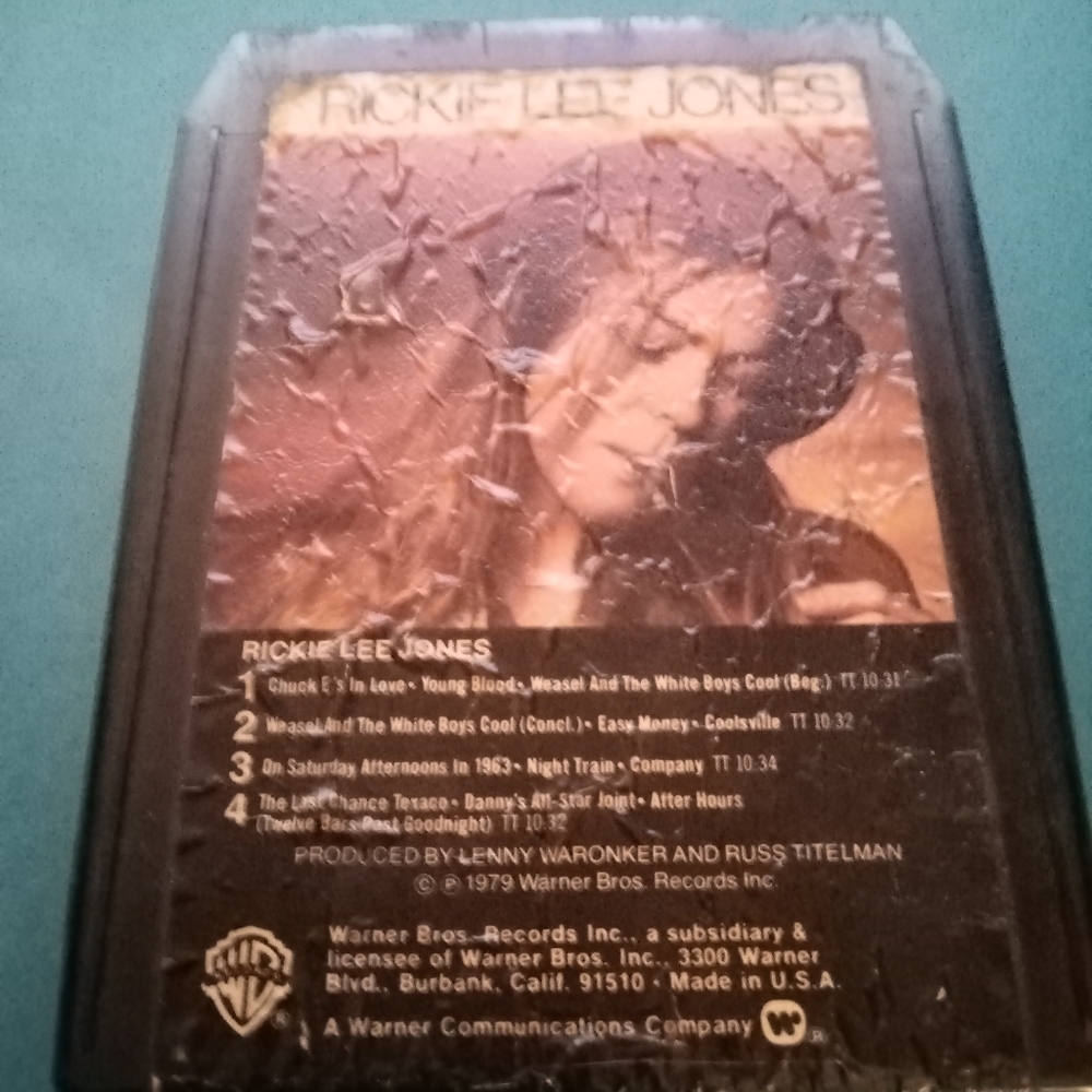Ricky Lee Jones S/T Self Titled 8 Track Tape 1979 Warner Bros # WB-M8-3296